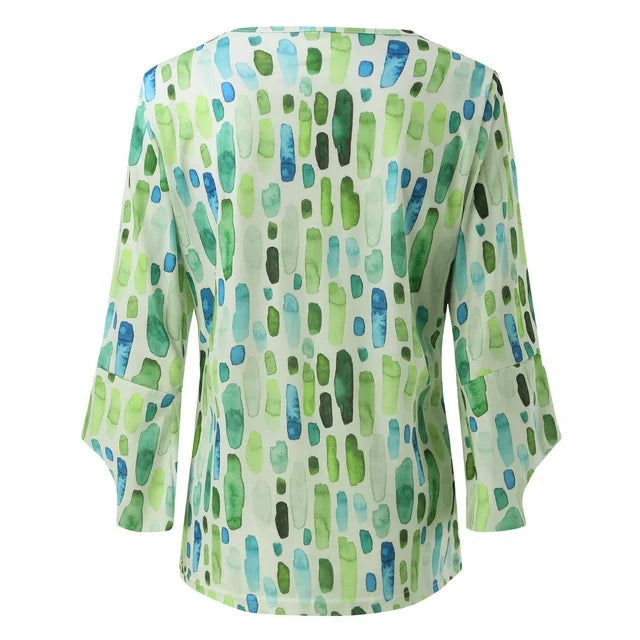 Blouse Loose Fit Geometric Pattern Comfort Style