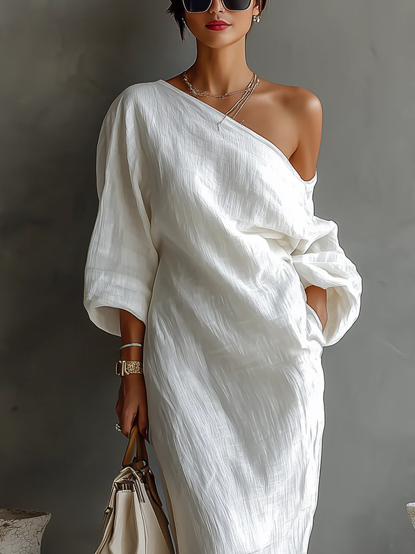 One-Shoulder Flowing Maxi Dress for Elegant Occasions