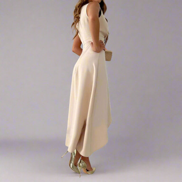 Fitted V-Neck Midi Dress for Elegant Flattering Looks