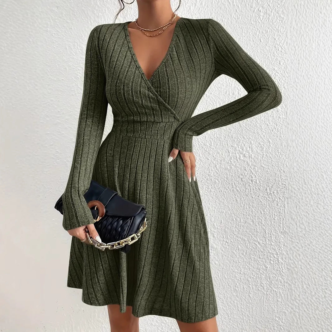 Wrap Dress with Long Sleeves for Refined Feminine Styling
