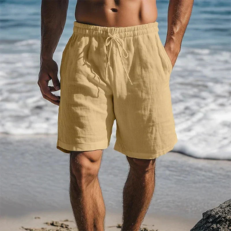 Linen Feel Quick-Dry Summer Swim Shorts