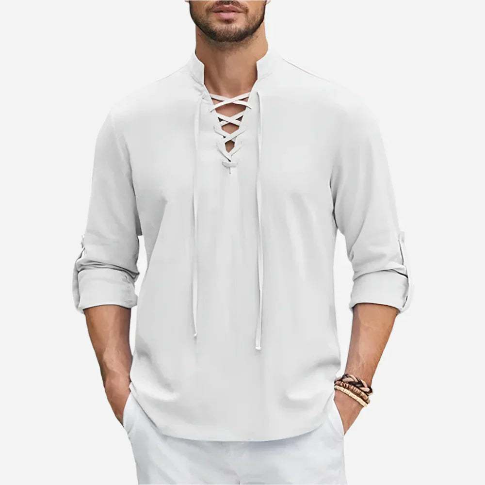 Men’s Lace-Up Long Sleeve Shirt