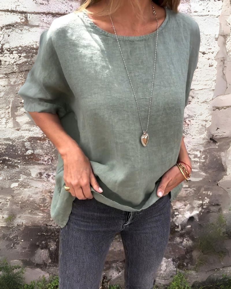 T-Shirt Cotton and Linen Crew Neck