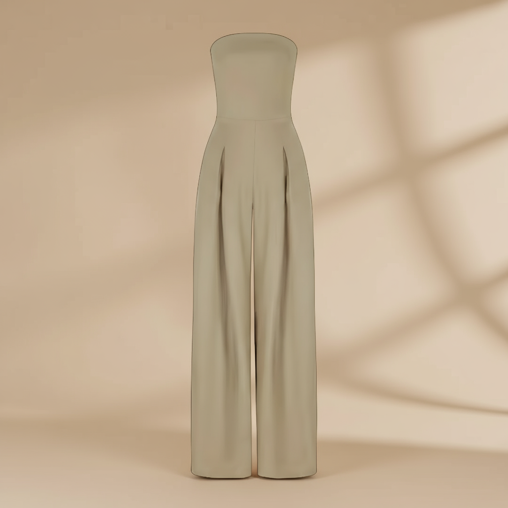 Heavy Satin Bodice Jumpsuit for Elegant Evening Styling