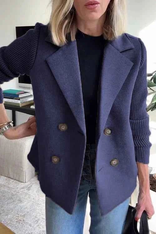 Blazer with Knit Sleeves – Hybrid Design for Casual Chic Looks