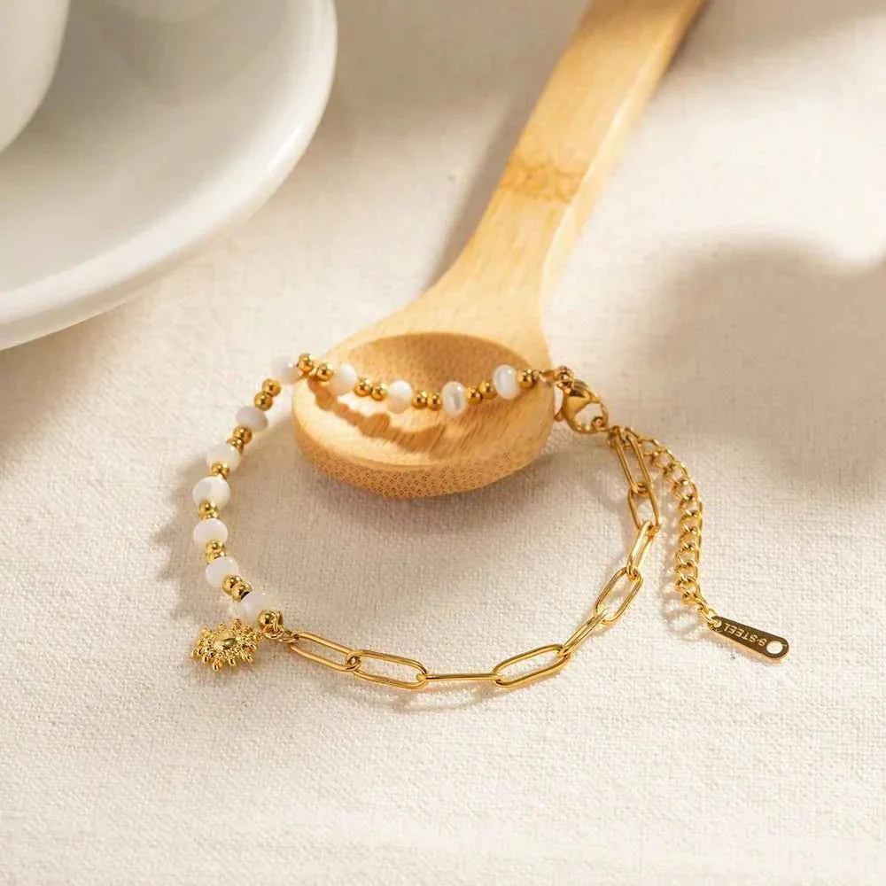 Pearl and Link Bracelet for Elegant Feminine Styling Looks
