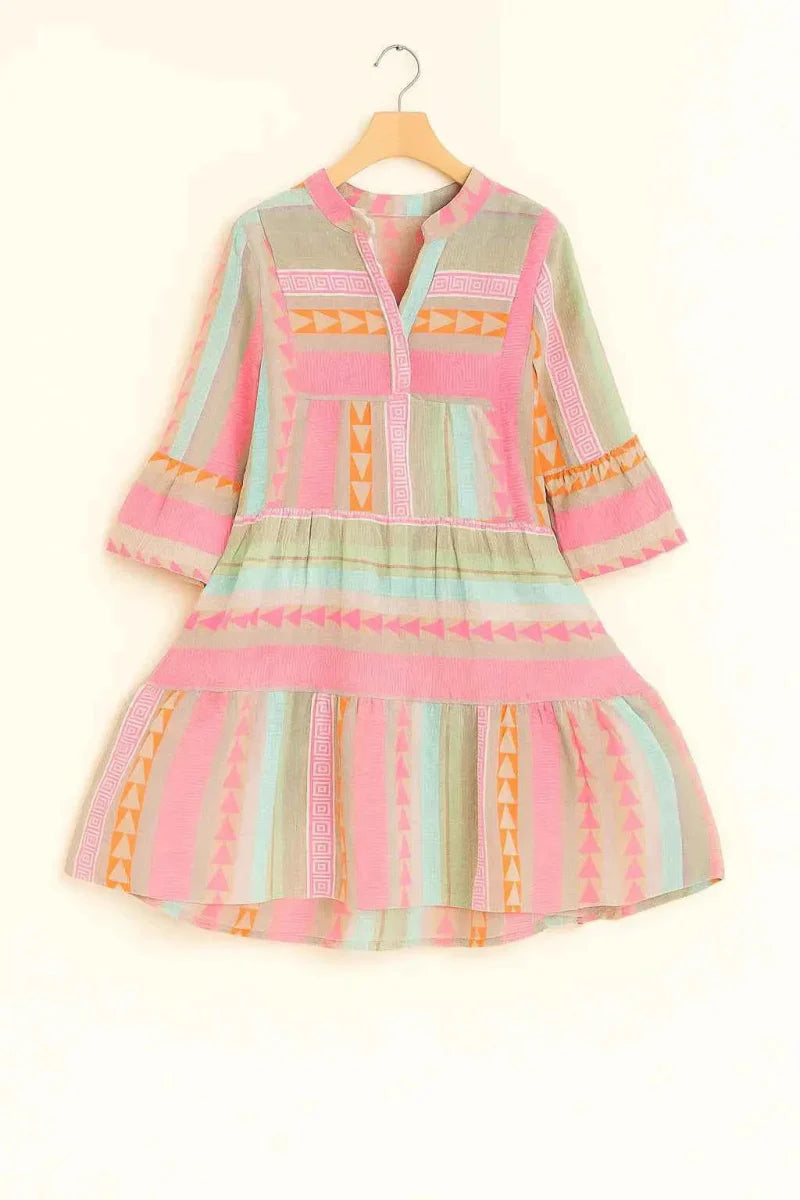Lightweight Printed Casual Midi Dress