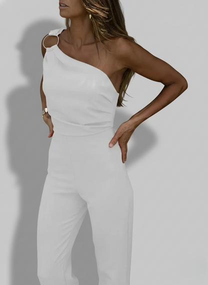 Scuba Crepe One-Shoulder Jumpsuit for Elegant Styling