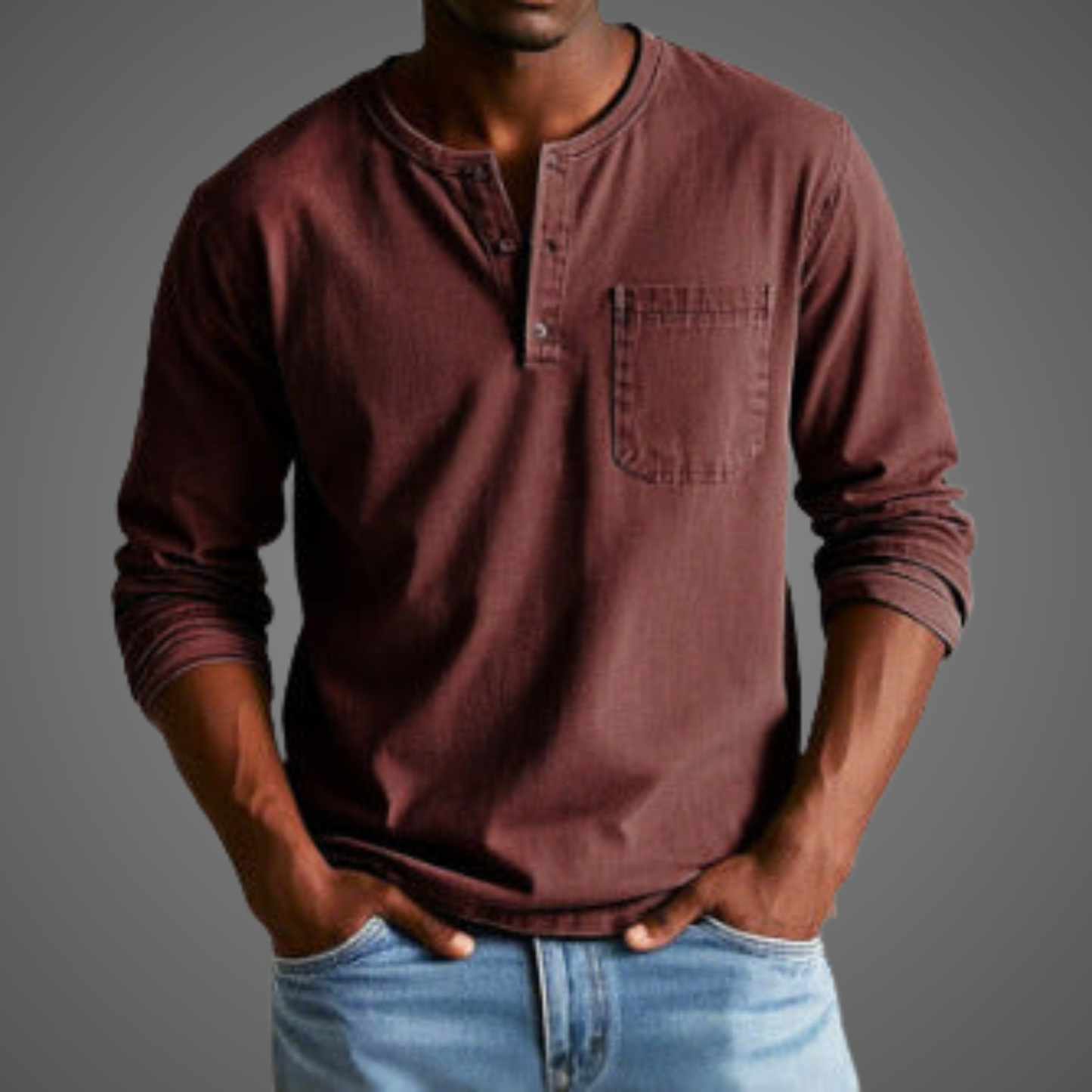 Men’s Henley Long Sleeve Shirt
