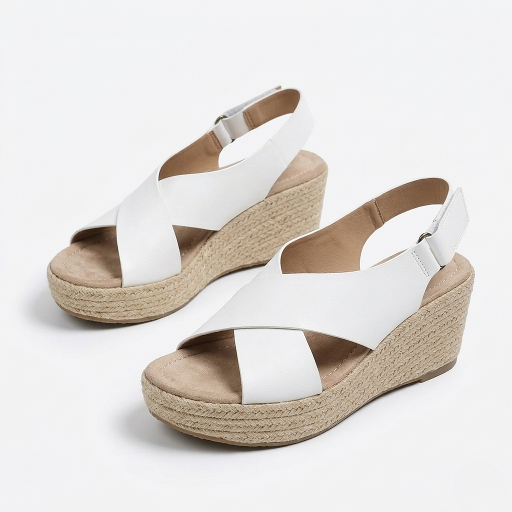 Women’s Espadrille Wedge Sandals - Braided Sole Texture