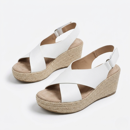 Women’s Espadrille Wedge Sandals - Braided Sole Texture