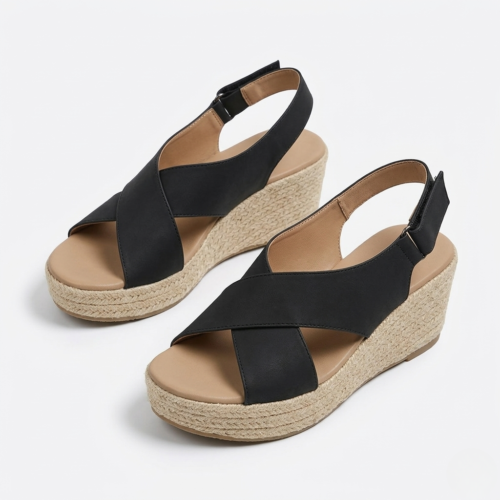 Women’s Espadrille Wedge Sandals - Braided Sole Texture