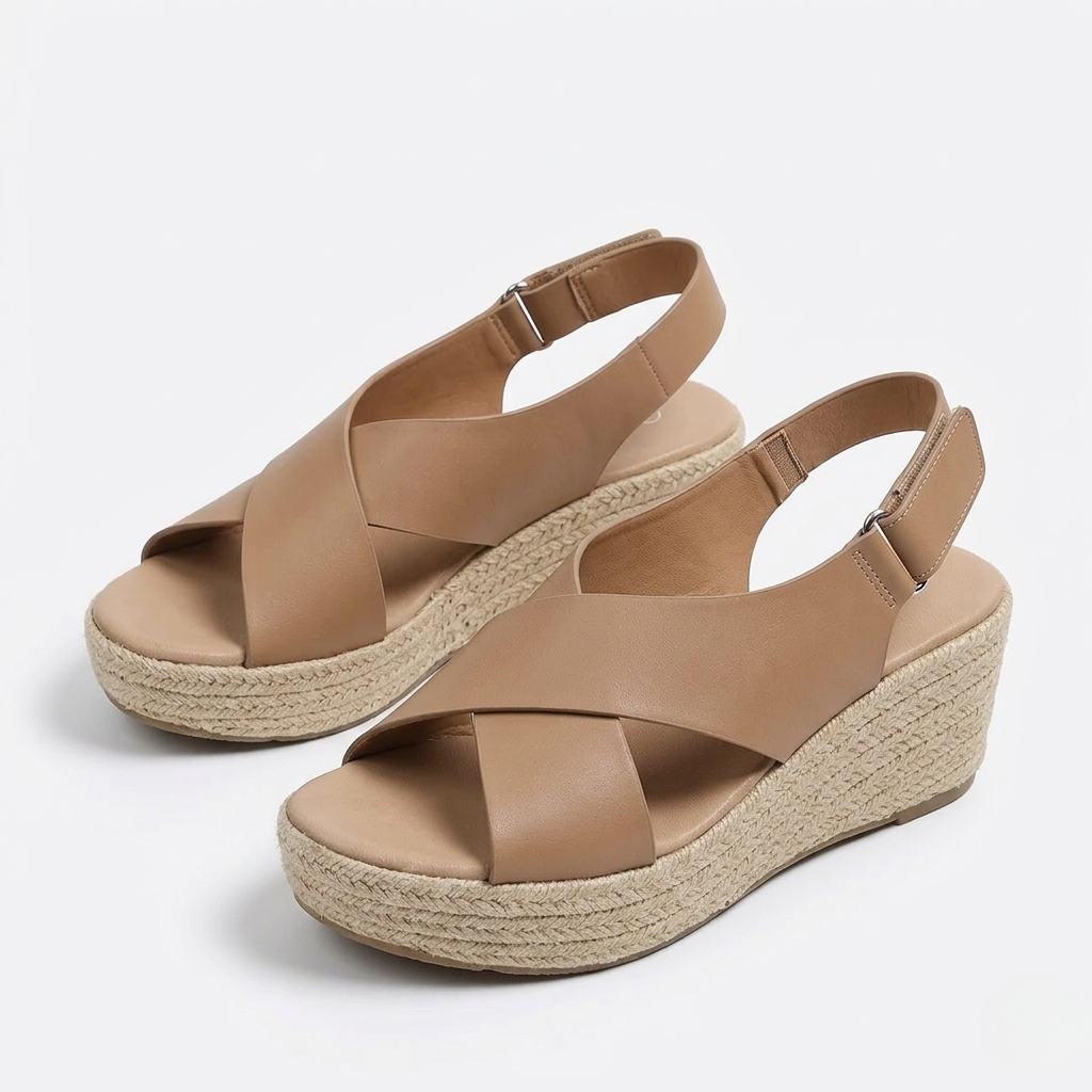 Women’s Espadrille Wedge Sandals - Braided Sole Texture