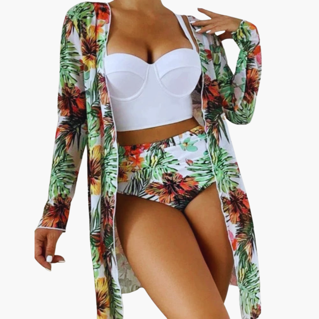 Women’s Bikini Set with Sculpted Top and High-Waisted Bottoms