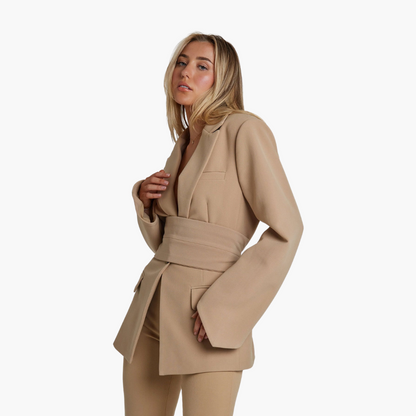 Women’s Blazer with Belt and Structured Fit