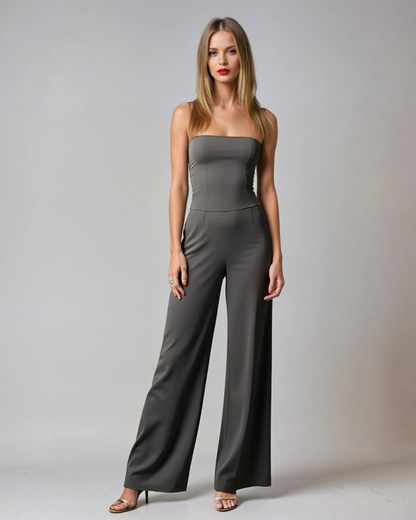Cocktail Crepe Strapless Jumpsuit for Elegant Evenings