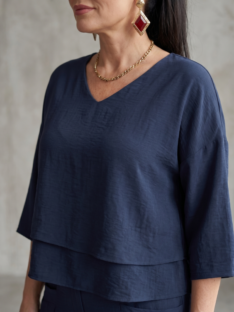 Layered Top & Wide-Leg Set