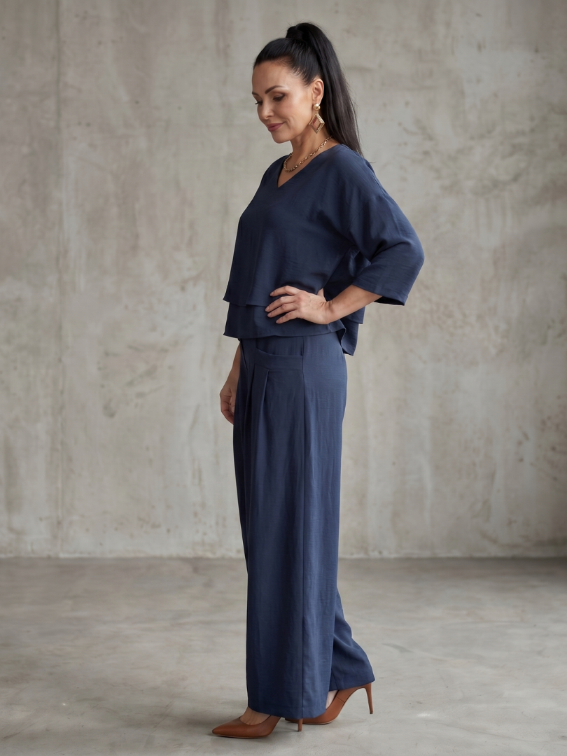 Layered Top & Wide-Leg Set