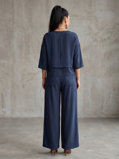 Layered Top & Wide-Leg Set