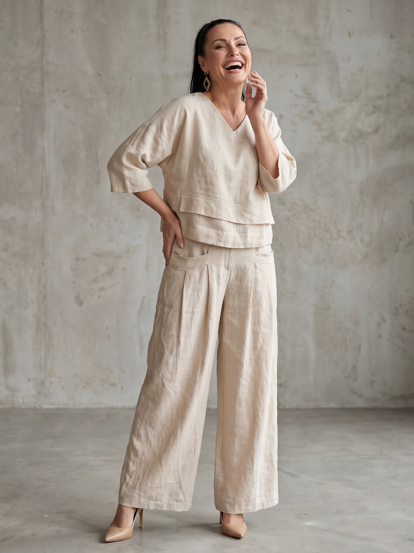 Layered Top & Wide-Leg Set