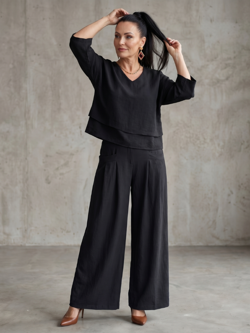 Layered Top & Wide-Leg Set