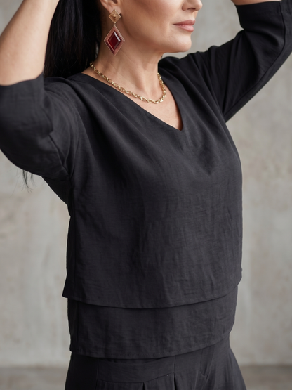 Layered Top & Wide-Leg Set