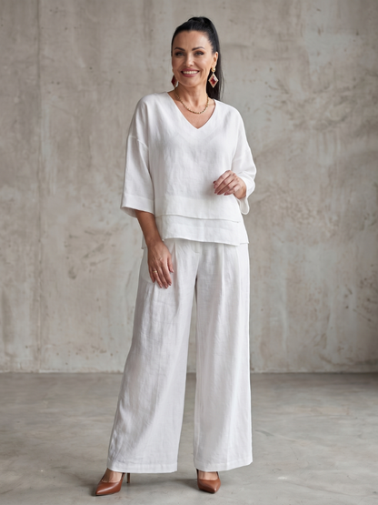Layered Top & Wide-Leg Set