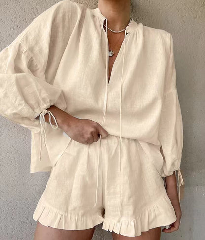 Puff Sleeve Summer Two-Piece Set