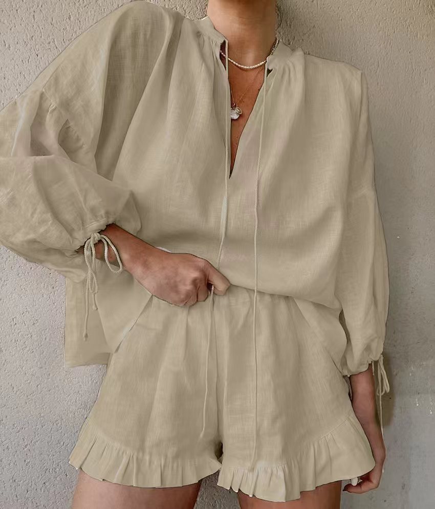 Puff Sleeve Summer Two-Piece Set