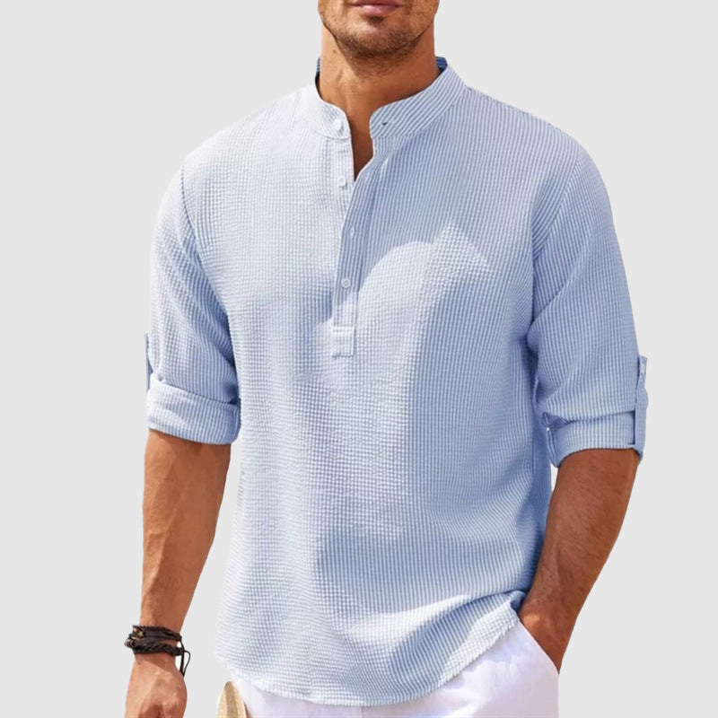 Men’s Seersucker Long Sleeve Shirt