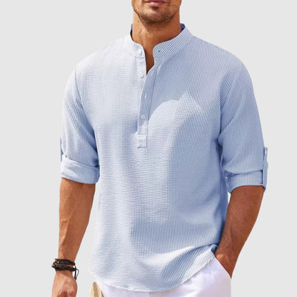 Men’s Seersucker Long Sleeve Shirt
