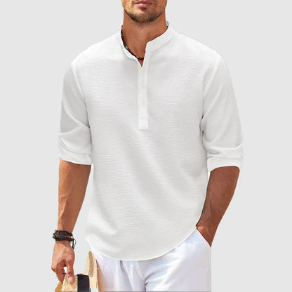 Men’s Seersucker Long Sleeve Shirt