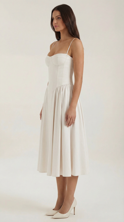 Corset Midi Dress with Slender Straps for Elegant Looks