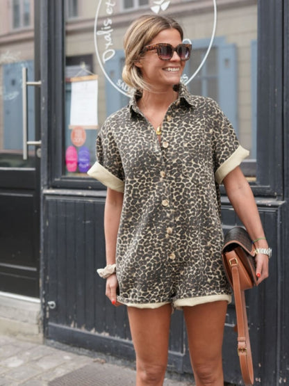 Leopard Print Romper Jumpsuit for Bold Chic Styling