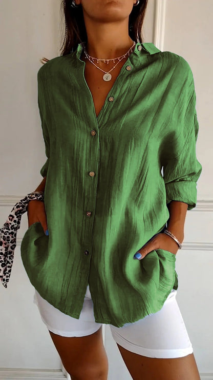 Women’s Button-Down Shirt Lightweight Cotton Summer Shirt