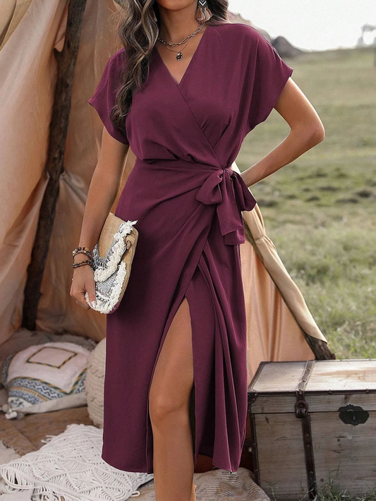 Wrap Dress with Cap Sleeves for Feminine Everyday Styling