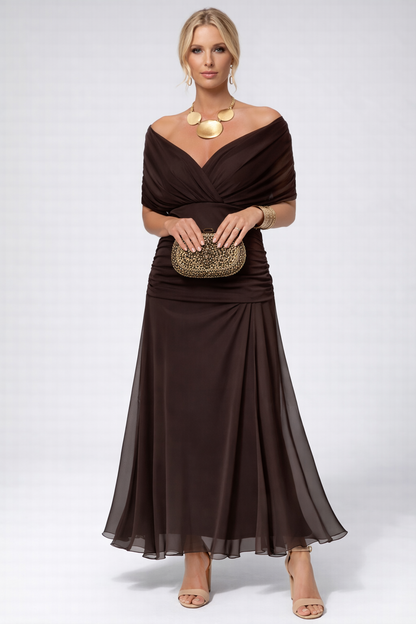 Relaxed Shoulder Midi Dress for Elegant Everyday Styling