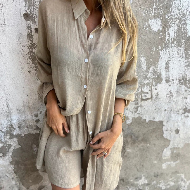 Cobalt Linen Feel Two-Piece Set