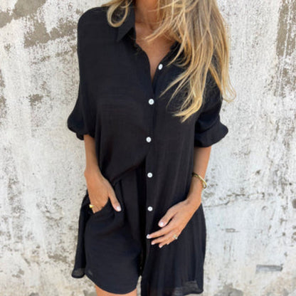 Cobalt Linen Feel Two-Piece Set
