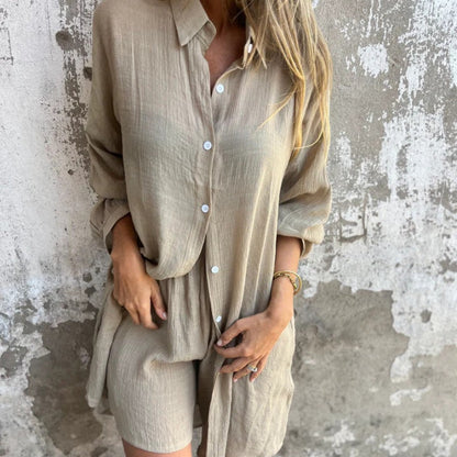 Cobalt Linen Feel Two-Piece Set