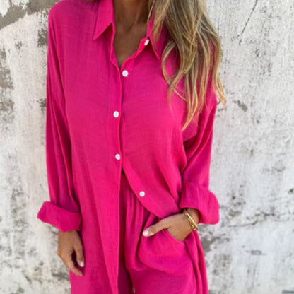 Cobalt Linen Feel Two-Piece Set