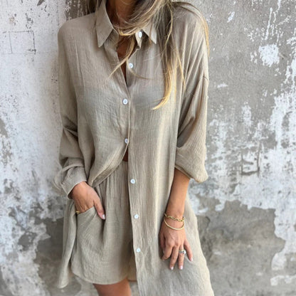 Cobalt Linen Feel Two-Piece Set