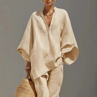 Batwing Sleeve Relaxed Women’s Two-Piece Set