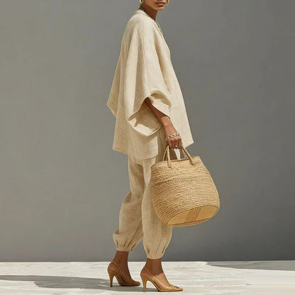 Linen Feel Two-Piece Lounge Set