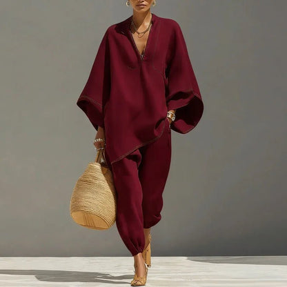 Linen Feel Two-Piece Lounge Set