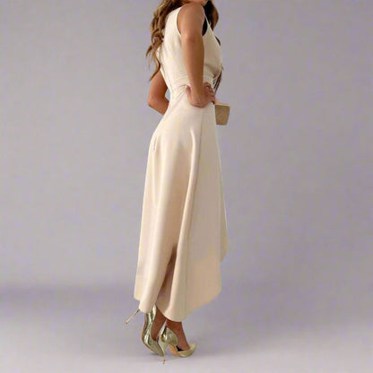 Fitted V-Neck Midi Dress for Elegant Flattering Looks