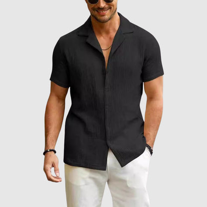 Men's Short Sleeve Linen Feel Shirt