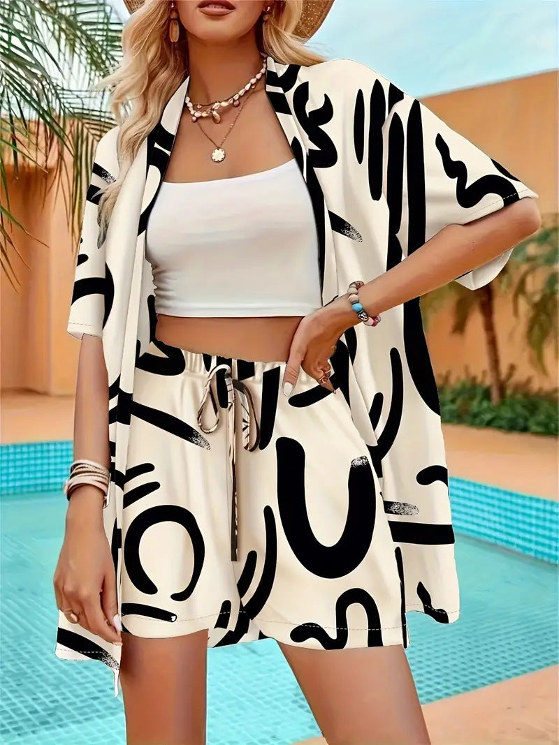 Floral Kimono Shorts Co-ord Set