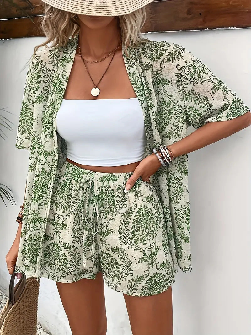 Floral Kimono Shorts Co-ord Set