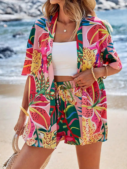 Floral Kimono Shorts Co-ord Set